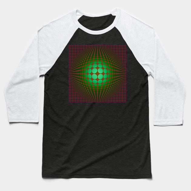 Homage to Vasarely 9 Baseball T-Shirt by MichaelaGrove